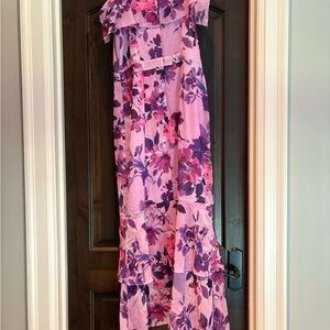 Laura Floral Maxi Dress in Pink and Purple